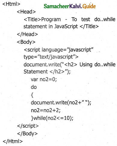 Samacheer Kalvi 11th Computer Applications Guide Chapter 15 Control ...