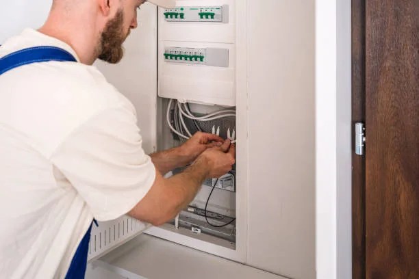 Electrician performing electrical panel upgrade in Northern Virginia
