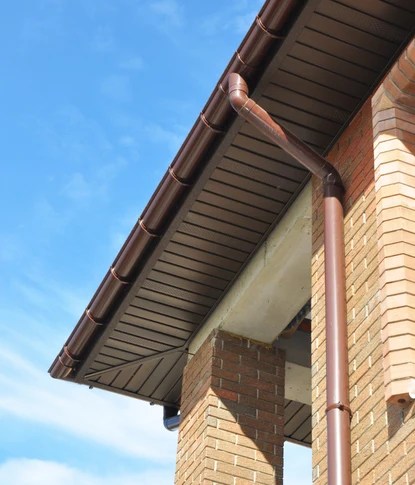 Gutter replacement in Springfield VA on residential brick home