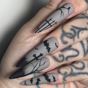 faux ongles fait main press-on nails cruelty free made in france Halloween cimetière ongles lyon pose américaine strass dentaire