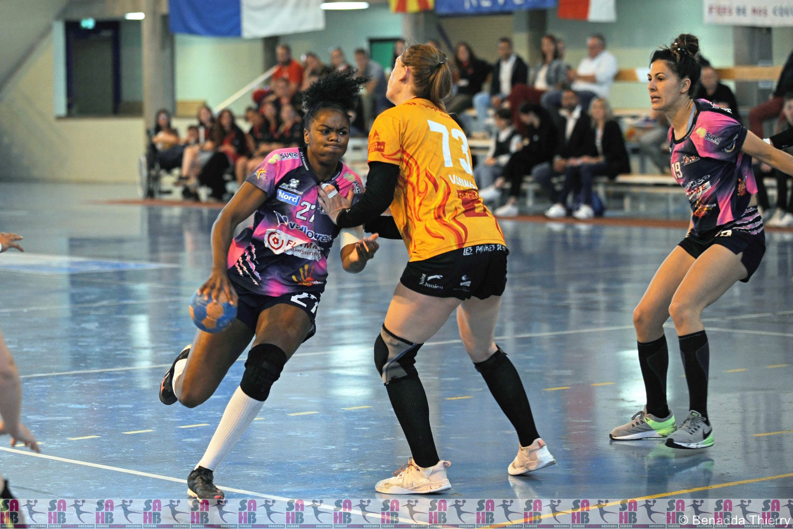 SABRINA ABDELLAHI, LUDIVINE CRISPIN - Match de Handball Féminin de Division 2 - SAMBRE-AVESNOIS vs ROCHECHOUART-ST-JUNIEN-87 du 14 Mai 2022 à Maubeuge