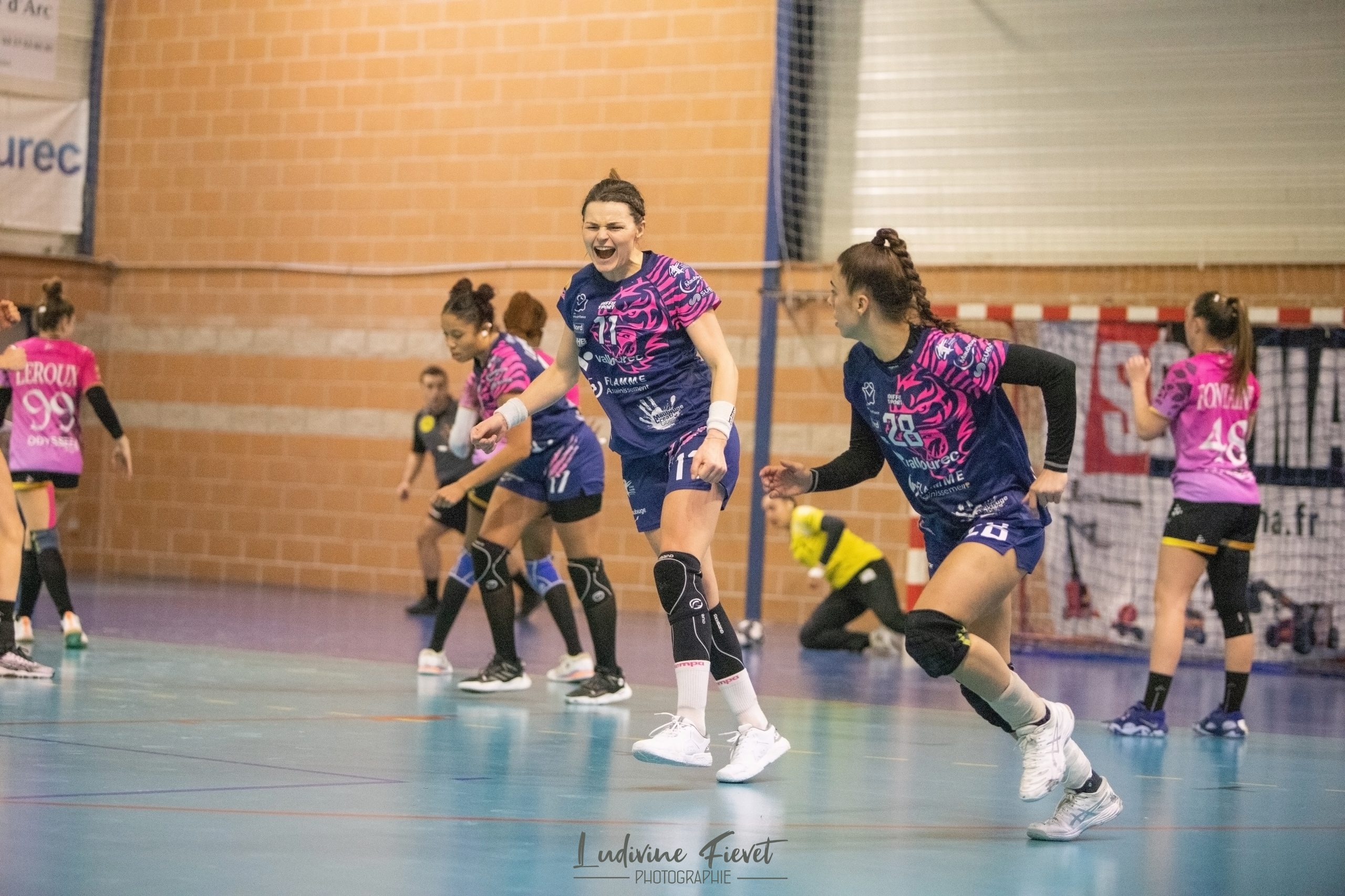 LEA BALLUREAU, HANA KVASOVA - LEA BALLUREAU, LAETITIA LAPOINTE, HANA KVASOVA - Match de Handball de division 2 féminine du 21 Janvier 2023 SAMBRE AVESNOIS vs RENNES METROPOLE