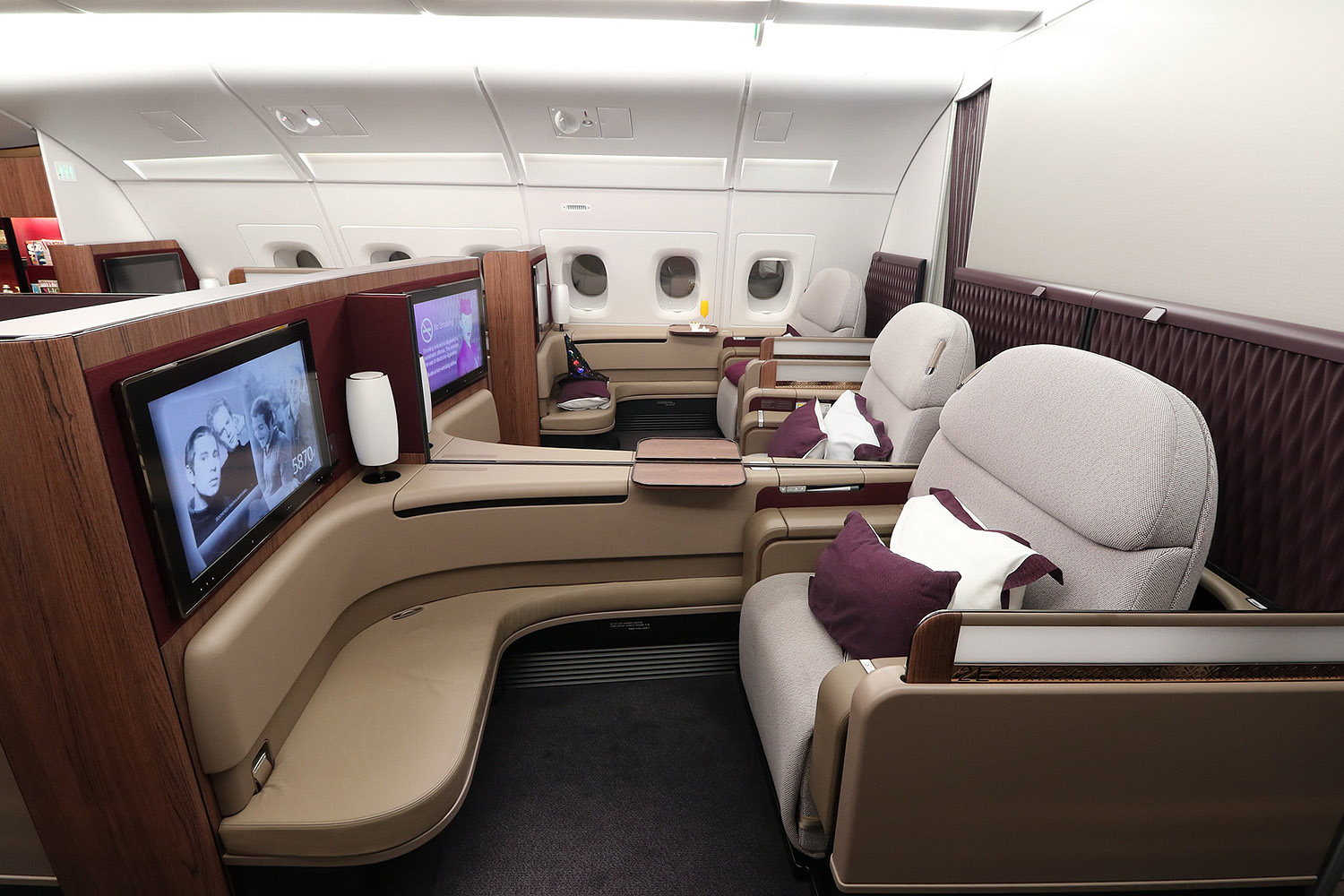Settle into your seat and enjoy unparalleled comfort and complete privacy. Review: Qatar Airways A380 First Class - SamChui.com
