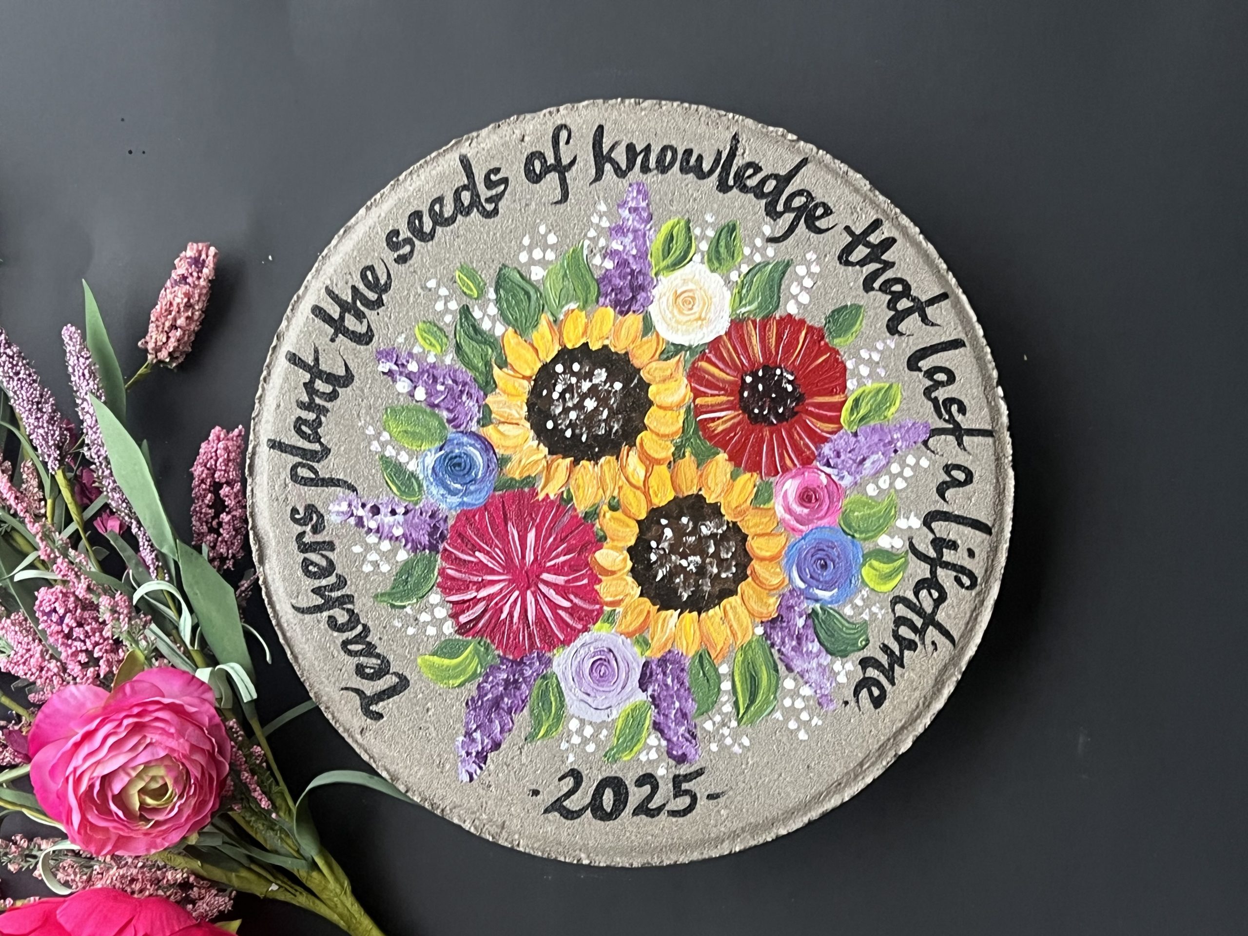 Teacher Appreciation Gift - Wildflower Garden Stone