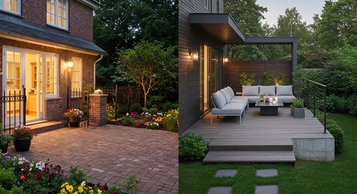 Read more about the article Patio vs Terrace: Key Differences, Pros, Cons, and How to Choose the Perfect Outdoor Space