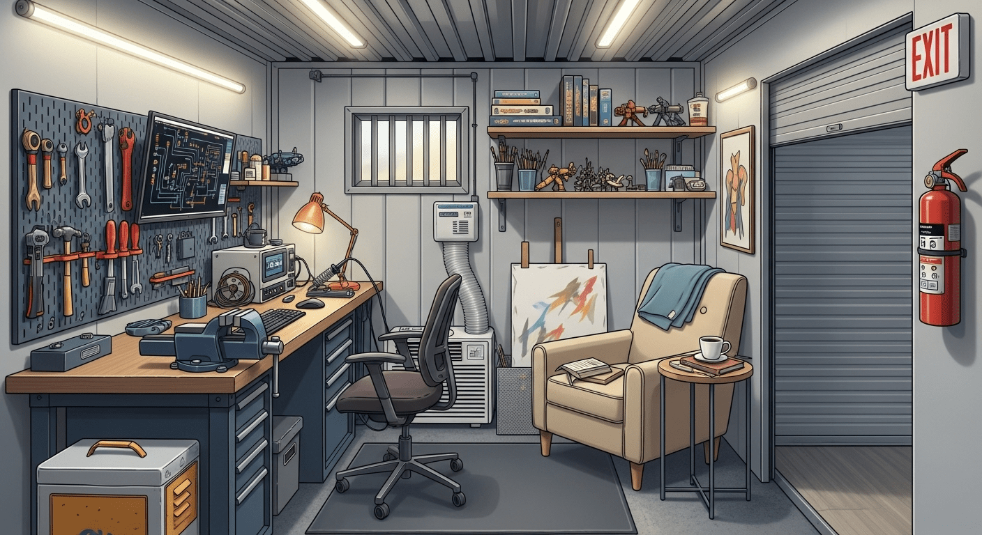 Read more about the article How to Transform Your Storage Unit into a Secure Mini-Workspace or Hobby Zone
