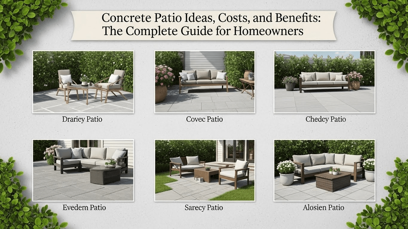 You are currently viewing Concrete Patio Ideas, Costs, and Benefits: The Complete Guide for Homeowners