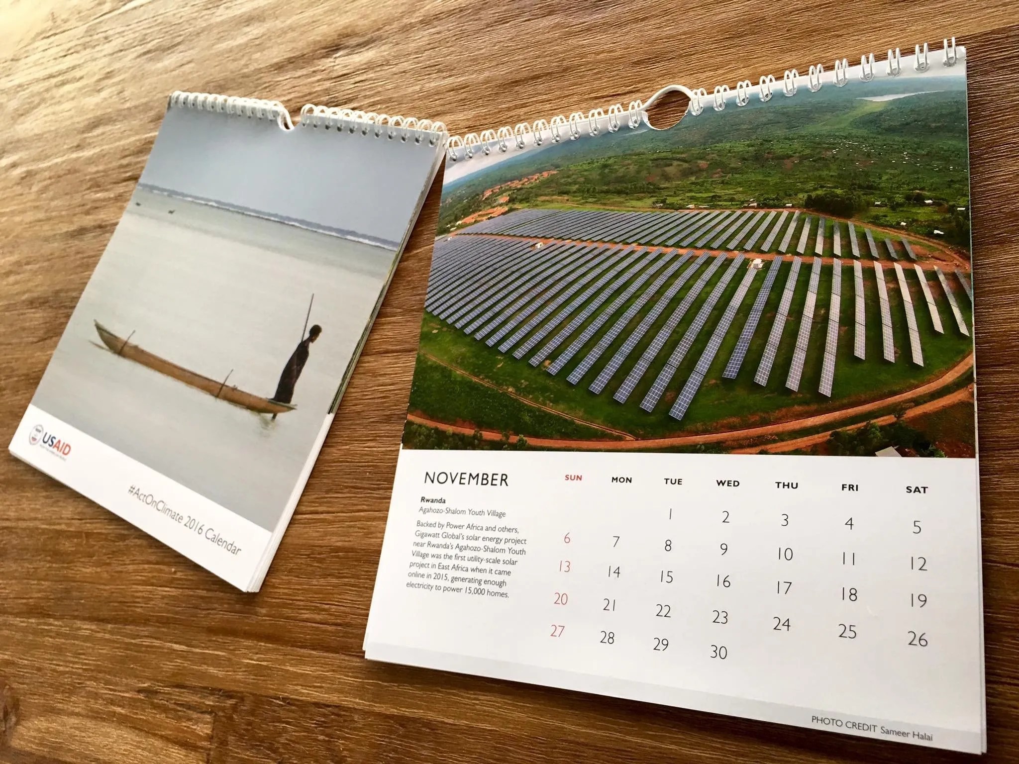 My drone pic of a solar farm in Rwanda featured in the USAID Act on Climate Calendar 2016