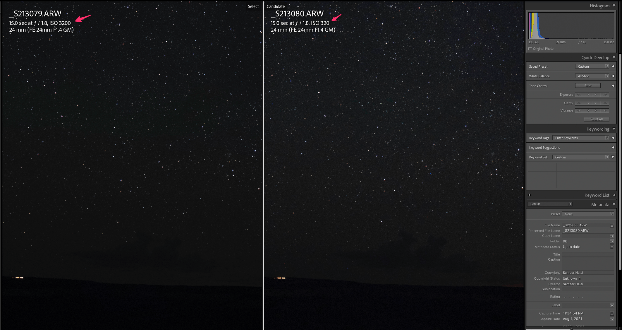 Shooting with ISO Invariance