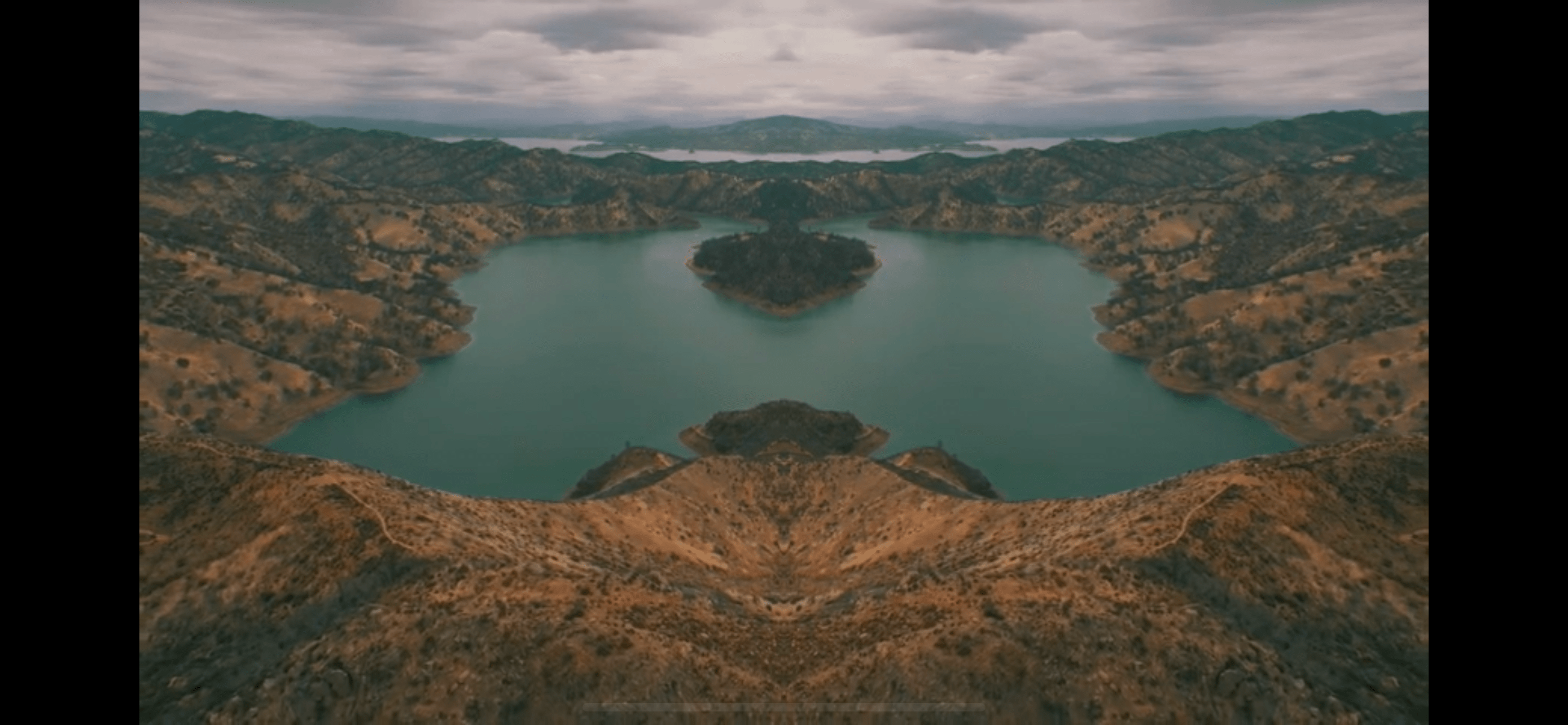 Using a mirror effect on drone footage