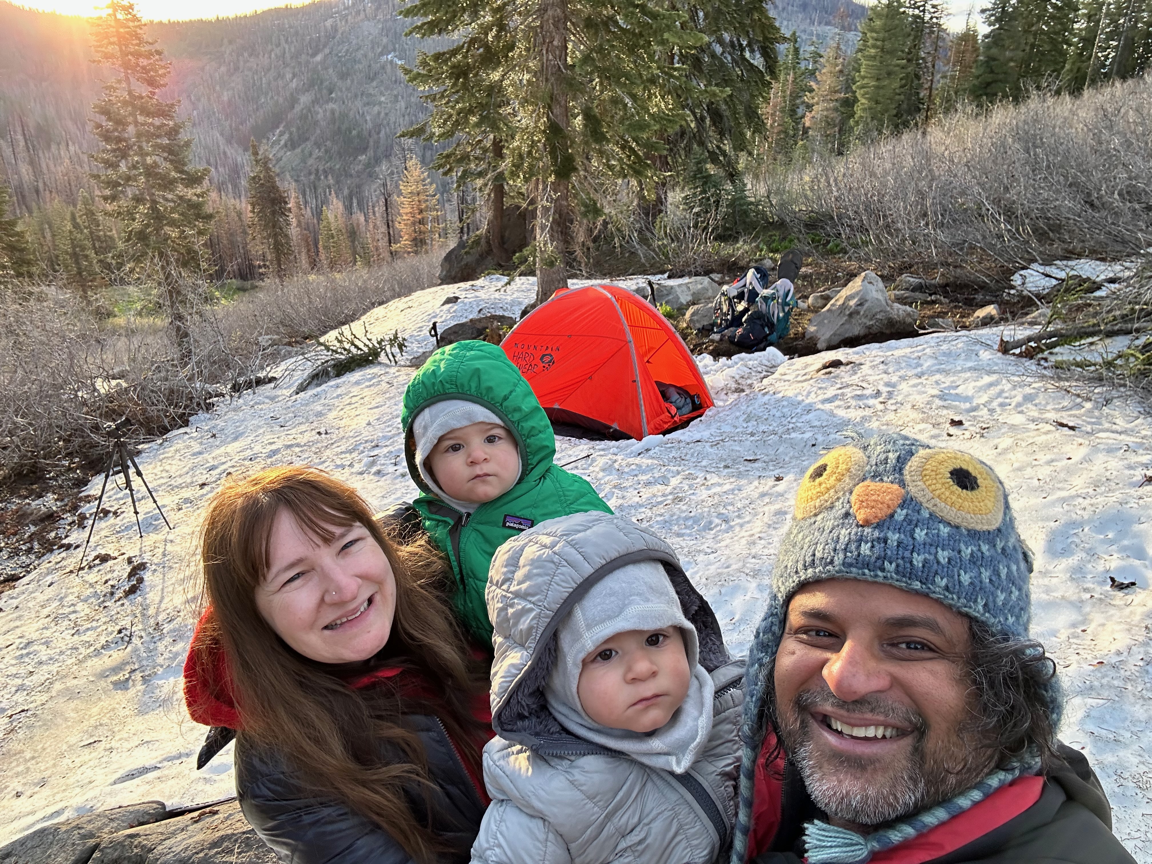Overnight snow camping with infants on Mt Lassen