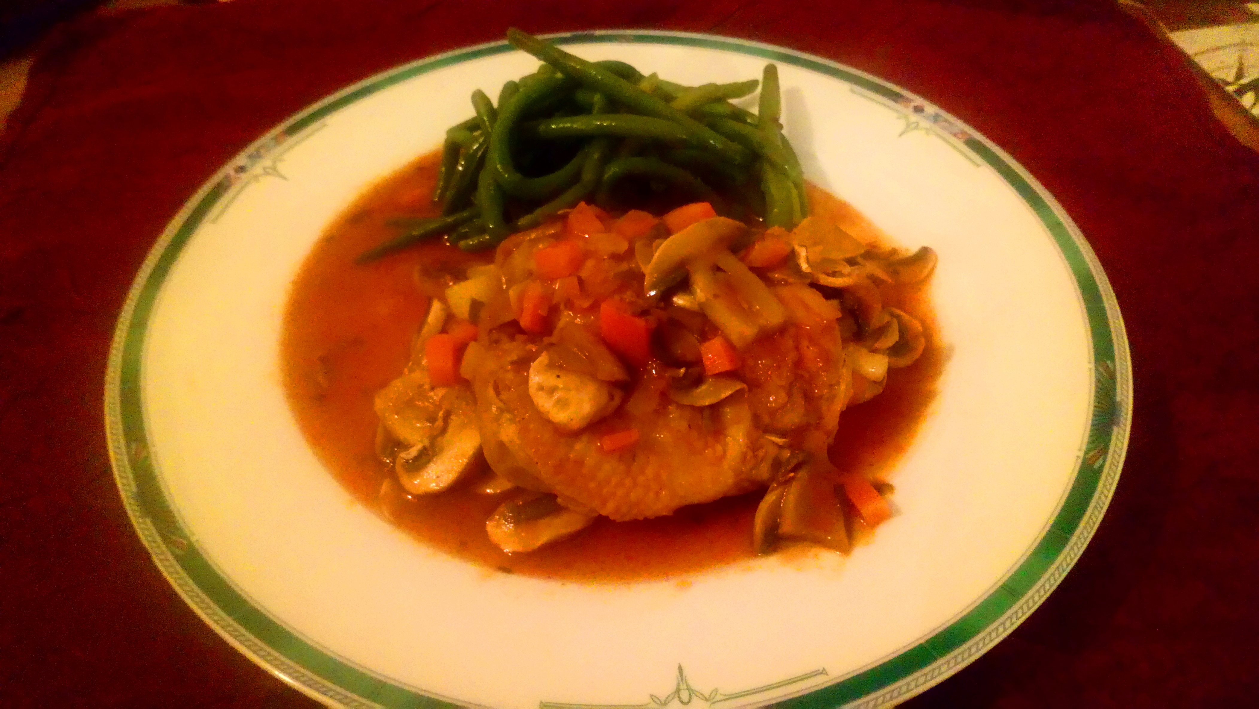 Vous pouvez servir avec des haricots verts ou autre légumes, bonne dégustation. You can serve with french beans or other vegetables. Enjoy tasting