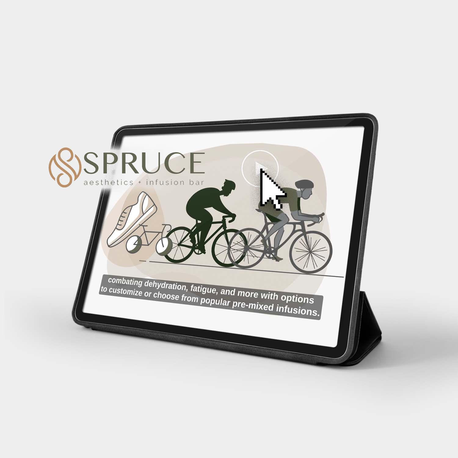 Spruce video featured on a tablet