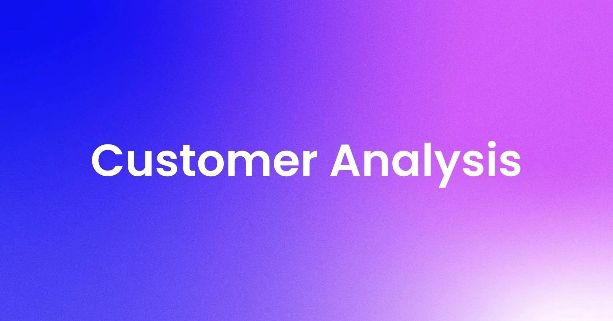 What is a customer analysis?