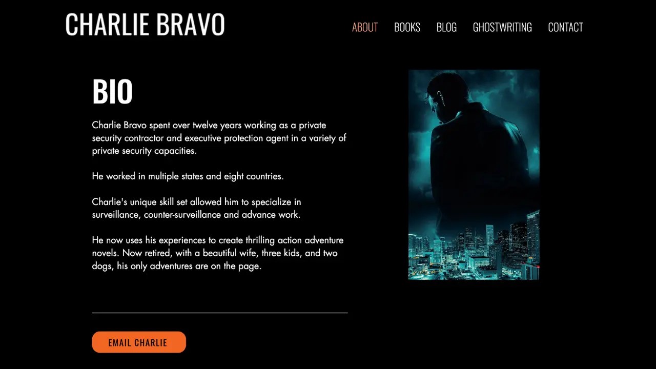 Sam Leary's Author Site Project About Section