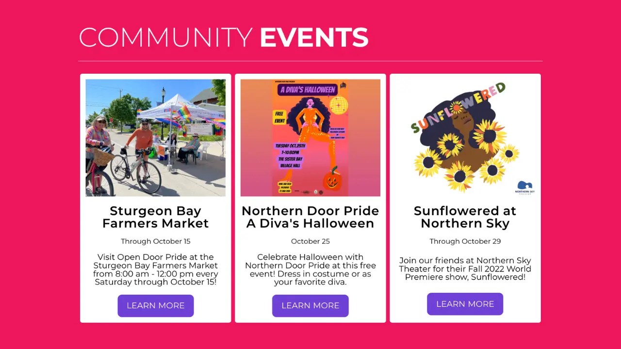 Sam Leary's Nonprofit Project Events Page