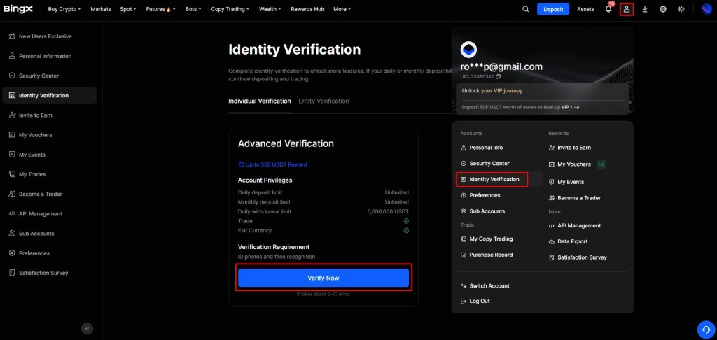 Vodič za započinjanje procesa verifikacije identiteta na BingX mjenjačnici