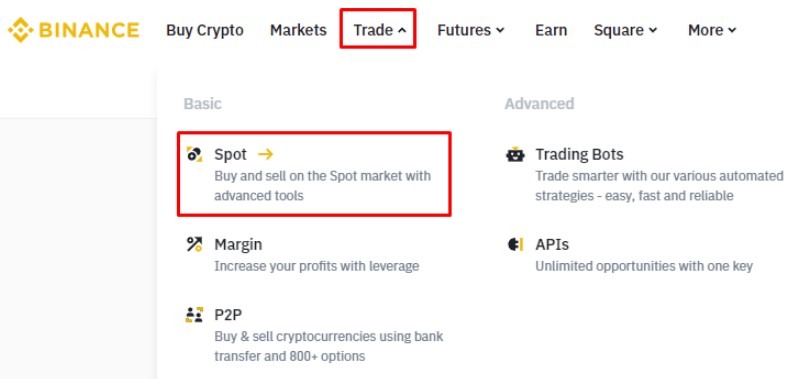 Pristupanje spot trgovanju na Binance mjenjačnici