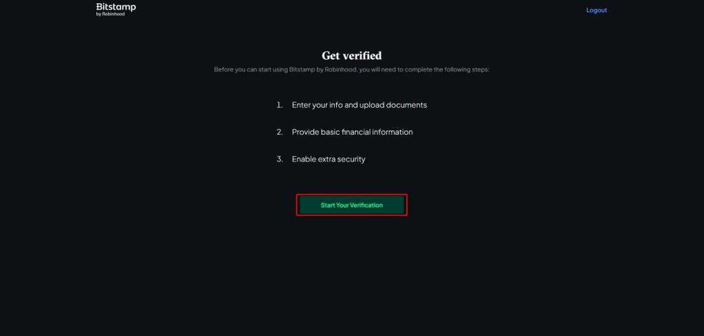 Započinjanje procesa verifikacije identiteta na Bitstamp mjenjačnici