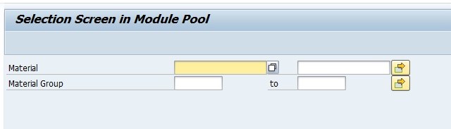 module pool sap select option selection screen