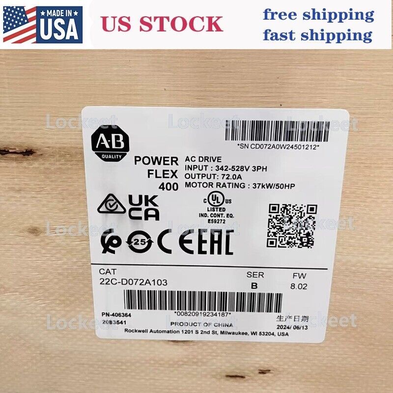 New AB 22C-D072A103 PowerFlex 400 37 kW 50 HP AC Drive Allen-Bradley 22CD072A103 - Görsel 3