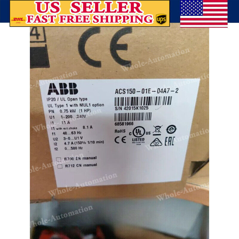 1PC New ABB ACS150-01E-04A7-2 Inverter 0.75KW 220V Expedited Shipping - Görsel 1