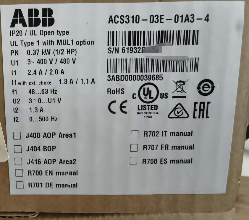 New ACS310-03E-01A3-4 Sealed Stock ACS310-03E-01A3-4 Free Shipping 1pcs - Görsel 5