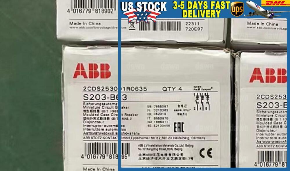 ABB PLC S203-B63 WITH ONE YEAR WARRANTY FAST SHIPPING 1PCS NIB