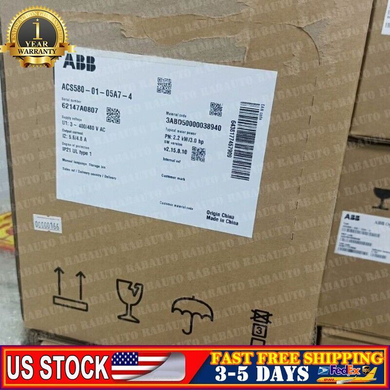 New ACS580-01-05A7-4 ABB Frequency Converter ACS580-01-05A7-4 Fast Shipping 1pcs - Görsel 1