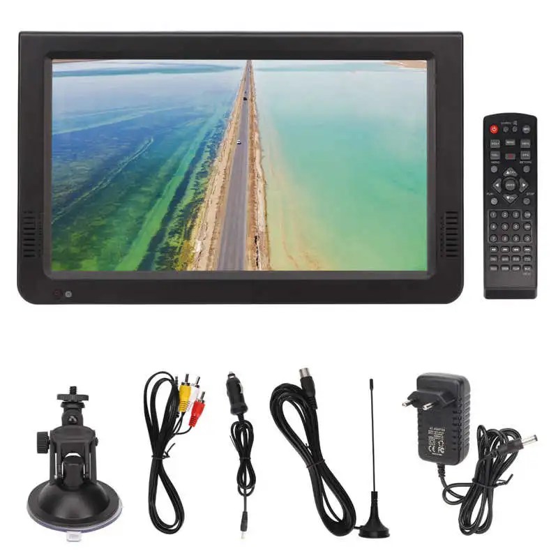 110-240V 10 Inch Digital TV Portable Support 1080P Video Small LED Television for Outdoor Activities EU Plug - Görsel 1