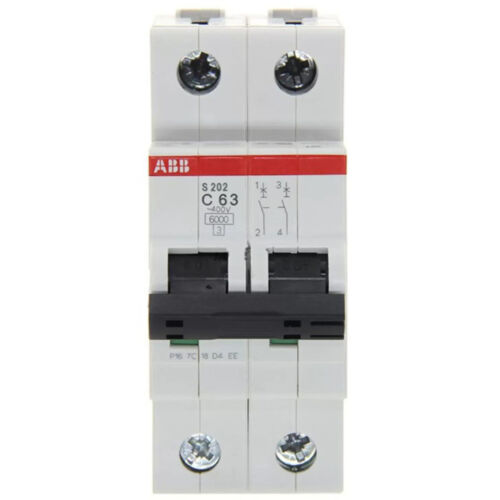 one new ABB C 2P S202-C63 63A Miniature Circuit Breaker Type Free shipping