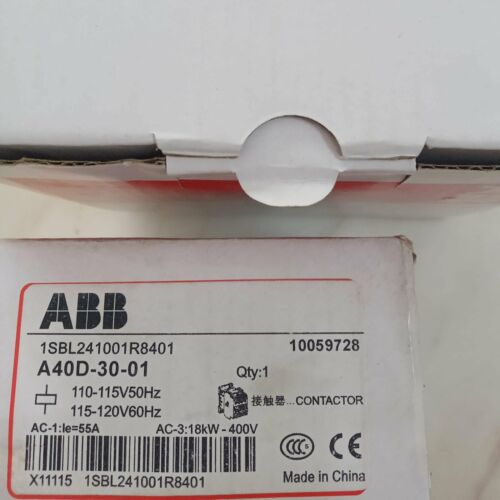 One Brand New ABB A40D-30-01 110v AC contactor Free shipping - Görsel 1