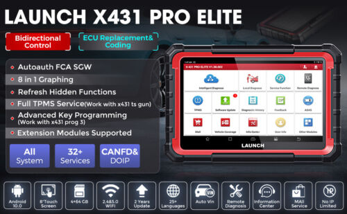 LAUNCH X431 PRO ELITE Bidirectional OBD2 Scanner Car Diagnostic Tool Code Reader - Görsel 13