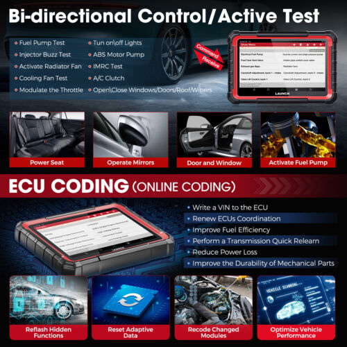 LAUNCH X431 PRO ELITE Bidirectional OBD2 Scanner Car Diagnostic Tool Code Reader - Görsel 16