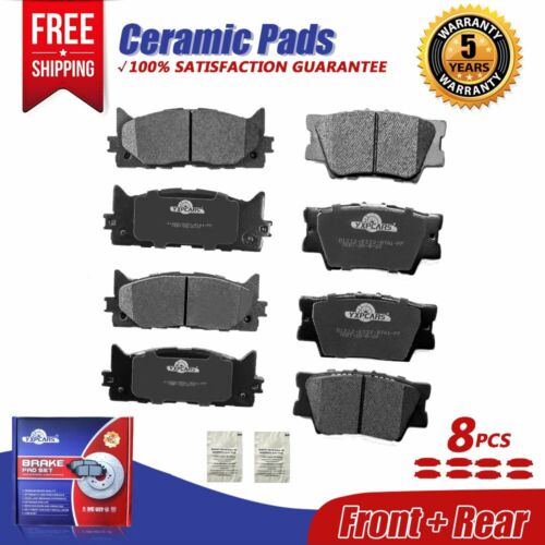 Front & Rear Ceramic Brake Pads For 2007 - 2017 Toyota Camry Avalon Lexus ES350