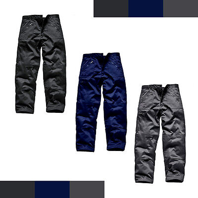 DK Men's Cargo Combat Work Trousers Zipper Black Grey Navy knee pad pockets - Görsel 1