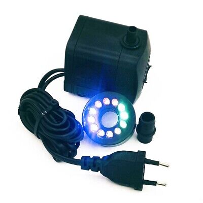 Solar Fountain Pump With LED Color Light 8 Nozzles Windmill High Capacity
