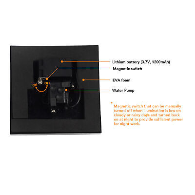 Solar Fountain Pump With LED Color Light 8 Nozzles Windmill High Capacity - Görsel 8