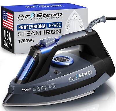 Professional Grade 1700W Steam Iron for Clothes with Rapid Even Heat Curtains - Görsel 1