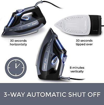 Professional Grade 1700W Steam Iron for Clothes with Rapid Even Heat Curtains - Görsel 7