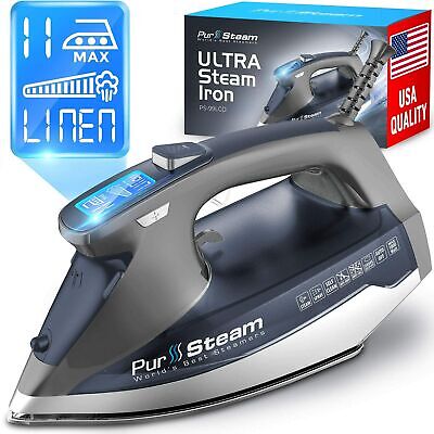 PurSteam Professional Grade 1800-Watt Steam Iron with Digital LCD Screen - Görsel 1
