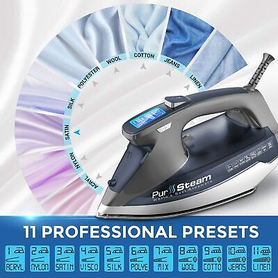 PurSteam Professional Grade 1800-Watt Steam Iron with Digital LCD Screen - Görsel 6