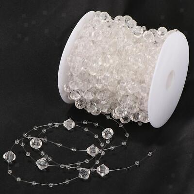 30m Clear Crystal Bead Roll String Garland For Festival Wedding Party Decor - Görsel 1