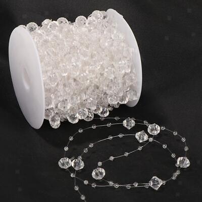 30m Clear Crystal Bead Roll String Garland For Festival Wedding Party Decor - Görsel 5