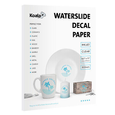Koala Waterslide Decal Paper Inkjet CLEAR 20 Sheets 8.5x11 Water Slide Transfer - Görsel 12