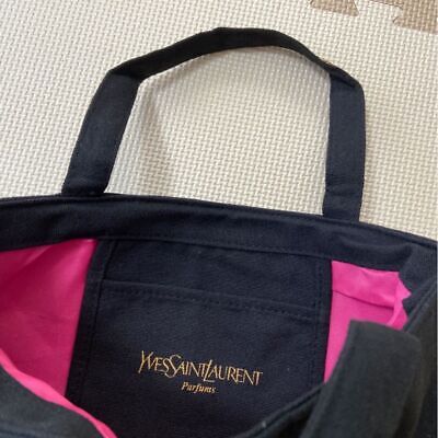 Yves Saint Laurent YSL Gold logo embroidery tote bag black novelty appendix - Görsel 2