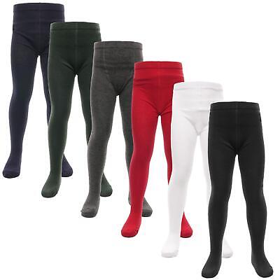 Kids Girls Cotton Rich Uniform School Tights Pack Of 3 Warm Thick Schoolwear - Görsel 1