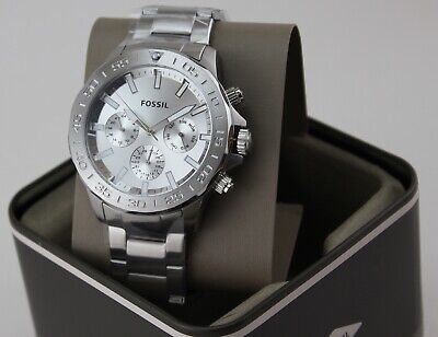 NEW AUTHENTIC FOSSIL BANNON MULTIFUNCTION CHRONOGRAPH SILVER BQ2490 MEN'S WATCH - Görsel 1