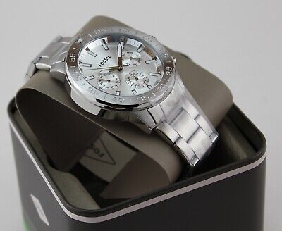 NEW AUTHENTIC FOSSIL BANNON MULTIFUNCTION CHRONOGRAPH SILVER BQ2490 MEN'S WATCH - Görsel 5