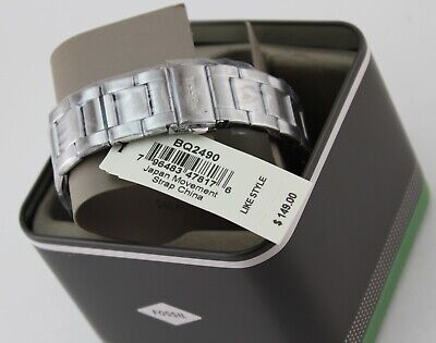 NEW AUTHENTIC FOSSIL BANNON MULTIFUNCTION CHRONOGRAPH SILVER BQ2490 MEN'S WATCH - Görsel 9
